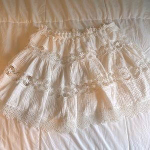 White lace skirt